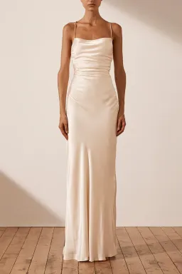 Shona Joy La Lune Lace Back Maxi Dress Cream Size 6 for rent on The Volte - image 2