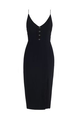 Zimmermann Crepe Link Midi Dress Black Size 6 for rent on The Volte - image 2
