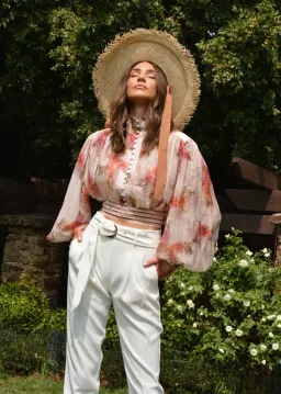 Mackenzie Mode Shooting Stars Blouse Pink Floral Size 8 for rent on The Volte - image 3