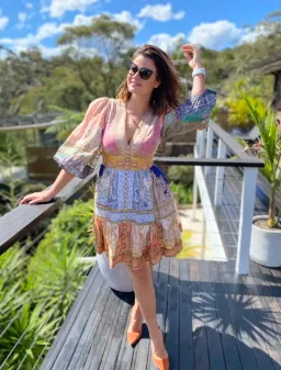 Zimmermann Anneke Lantern Mini Dress Print  AU12 for rent on The Volte - image 2