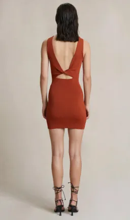 Bec & Bridge Brick Sorbet Summer Knit Mini Dress Brick Size 12 for rent on The Volte - image 5