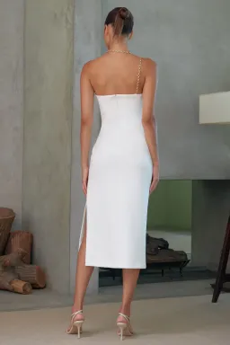 Misha Demetria Asymmetric Midi Dress White Size 6 for rent on The Volte - image 3