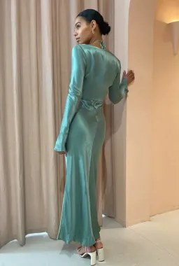 Bec & Bridge Malyka Long Sleeve Maxi Dress | Moss Green | Size 10 for rent on The Volte - image 6