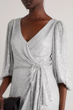 Jenny Packham James Bond Crystal Embellished Crepe De Chine Gown Sequin Size UK6/US2 for rent on The Volte - image 2