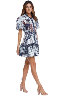 Leo Lin La Casa Linen Mini Dress Print Size 8 for rent on The Volte - image 2
