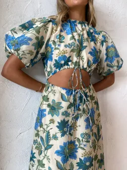 Sir the Label Celia Puff Sleeve Maxi Dress Marguerite Floral Print AU10 for rent on The Volte - image 2
