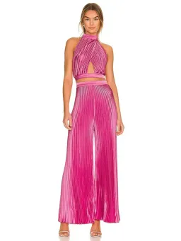 L'idee Reveries Crop and Bisous Pants Set Hot Pink Size AU 6 for rent on The Volte - image 1