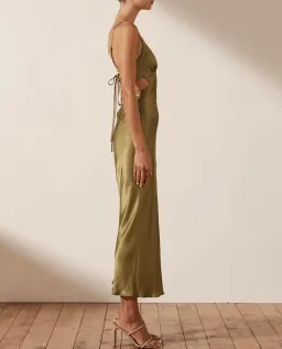 Shona Joy Alma Backless Midi Dress Cumin Size 14 for rent on The Volte - image 2