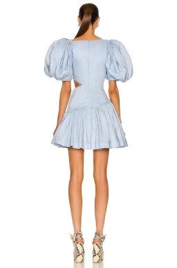 Aje Chateau Cut Out Mini Dress in Sky Blue Size 8 for rent on The Volte - image 7