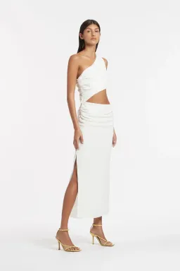 Sir the Label Clemence One Shoulder Midi Dress White Size 0 for rent on The Volte - image 2