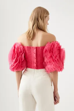 Aje Amour Bubble Top Berry Pink Size 8 for rent on The Volte - image 3