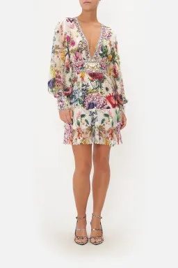 Camilla Button Front Frill Dress Queens Bee Hive Print Size 6 for rent on The Volte - image 1