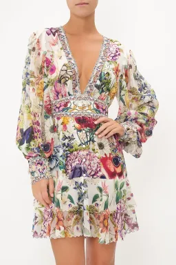 Camilla Button Front Frill Dress Queens Bee Hive Print Size 6 for rent on The Volte - image 2