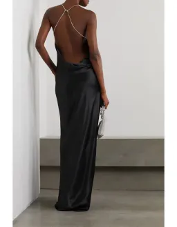 Michael Lo Sordo Charlie Bias Halter Dress Black Size 6 for rent on The Volte - image 2