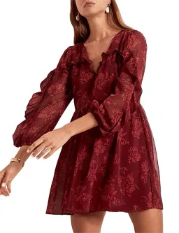 Steele Sahara Mini Dress Maroon Size Small for rent on The Volte - image 2