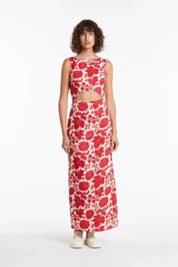 Sir the Label Cinta Cut Out Midi Dress Print Size 6 for rent on The Volte - image 1