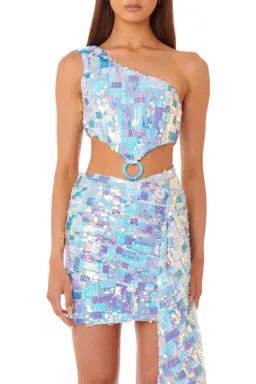 Eliya the Label Astrid Dress Blue Sequin Size M / Au 10 for rent on The Volte - image 2