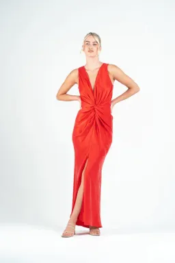 One Fell Swoop Gaia Maxi Dress Rosso Size 12 for rent on The Volte - image 2