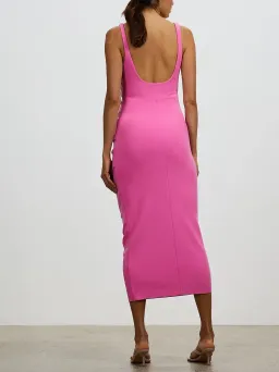 Bec & Bridge Karina Tuck Midi Dress In Bright Fuschia Size 8 for rent on The Volte - image 3