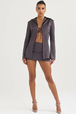 House of CB Ailsa Top and Catalina Mini Skirt Set Gray Size 8 for rent on The Volte - image 1