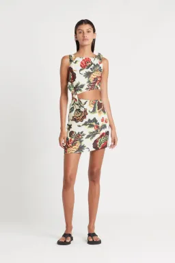 Sir the Label Ambroise Knot Mini Dress Print Size 1/ Au 8 for rent on The Volte - image 1
