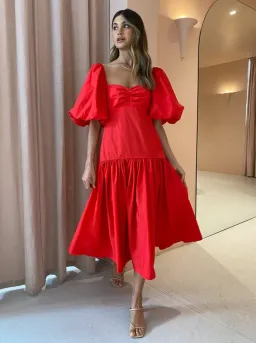 Steele Luna Midi Dress Scarlet Size 8 for rent on The Volte - image 2