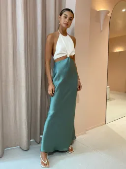 Bec & Bridge Carrie Halter Maxi Dress Multi Green Size 8 for rent on The Volte - image 1