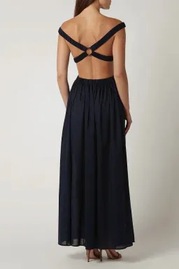 Scanlan Theodore Cotton Voil Ring Dress Navy Size M for rent on The Volte - image 3