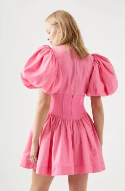 Aje Gianna Puff Sleeve Mini Dress Pink Size AU 12 for rent on The Volte - image 2