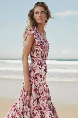 Steele Mahana One Shoulder Dress Print Size 8  for rent on The Volte - image 5