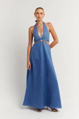 Dissh Layne Cobalt Halter Midi Dress Blue Size 10 for rent on The Volte - image 1