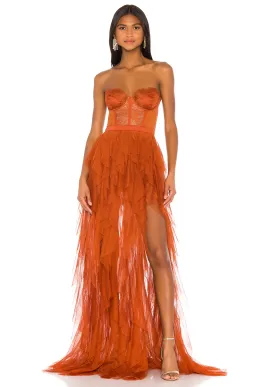 For Love and Lemons orange Bustier Orange Gown Size 8 for rent on The Volte - image 1