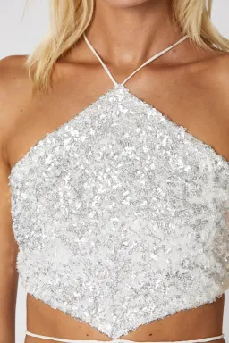 Winona Elodie Halter Dress Sequin Size 10 / M for rent on The Volte - image 4