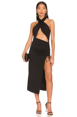 H:ours Kyra Cutout Midi Dress Black Size S for rent on The Volte - image 1