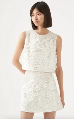 Aje Celeste Sequin Shell Top Ivory Size 6 / XS for rent on The Volte - image 2