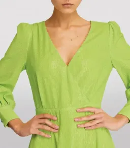 Olivia Rubin Danni Sequin Midi Dress Lime Green Size 10 for rent on The Volte - image 2