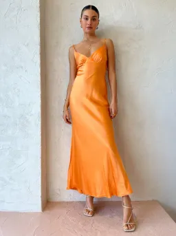Bec & Bridge Amber V Maxi Dress in Nectarine Orange Size 6 for rent on The Volte - image 1