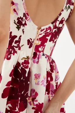 Aje Suzette Mini Dress Red Floral Size 6 for rent on The Volte - image 4