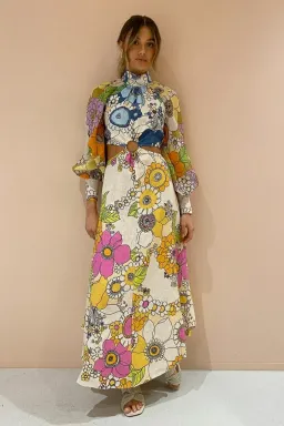 Alemais Farrah Cut Out Midi Dress Multi Size 10  for rent on The Volte - image 3