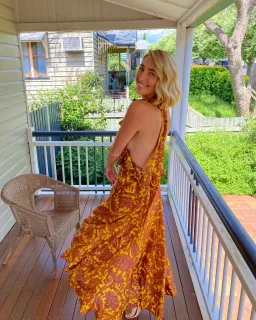 Zimmermann Tiggy Halter Long Dress Print Size 1 / Au 10 for rent on The Volte - image 4