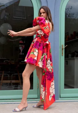 Aje Gretta Bow Back Mini Dress Floral Size 10 for rent on The Volte - image 3