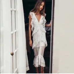 Alice McCall Melody Midi Dress White Size 8 for rent on The Volte - image 3