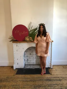 Zimmermann Painted Heart Chevron Mini Dress Pink Size 3 for rent on The Volte - image 6