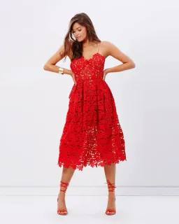 GRACE & HART BELLA FLARE DRESS RED SIZE 14 for rent on The Volte - image 1