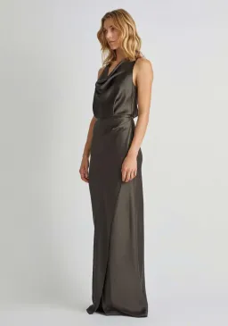 Camilla and Marc Fiora Gown Khaki Size 6 for rent on The Volte - image 1