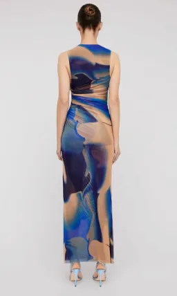 Scanlan Theodore Italian Watercolour Print Dress Blue Size 10  for rent on The Volte - image 3