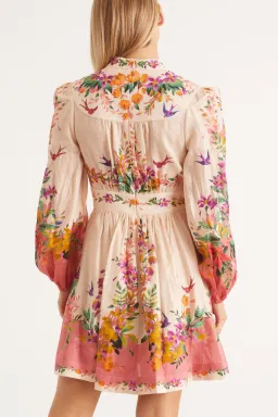 Zimmermann Tropicana Plunge Mini Dress in Cream Floral Size 4/Au 16 for rent on The Volte - image 4