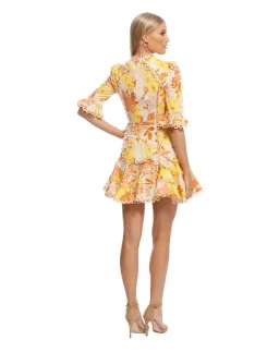 Zimmermann Primrose Flutter Mini Dress Marigold Floral Size 1 / Au 10  for rent on The Volte - image 3