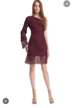 Mossman The Lucky Streak Dress Burgundy Size 6 for rent on The Volte - image 1
