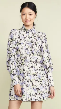 Zimmermann Ninety Six Shirt Mini Dress Floral Size 1 / Au 10 for rent on The Volte - image 1